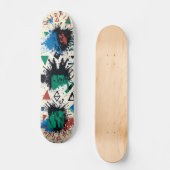 抽象芸術ジオメトリックはっきりしたグラフィティ（ばちゃばちゃ）跳ねる スケートボード (正面)