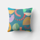 抽象芸術ジオメトリックカラフルシェイプ全体のプリント クッション (裏面)