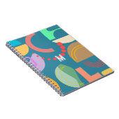 抽象芸術ジオメトリックカラフルシェイプ全体のプリント ノートブック (右側)