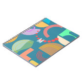 抽象芸術ジオメトリックカラフルシェイプ全体のプリント ノートブック (左側)