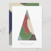 抽象芸術ジオメトリッククリスマスツリーホリデーカード シーズンカード (正面/裏面)