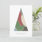 抽象芸術ジオメトリッククリスマスツリーホリデーカード シーズンカード (スタンド正面)