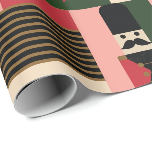 抽象芸術ジオメトリッククリスマスヴィンテージ玩具 ラッピングペーパー (ロールコーナー)