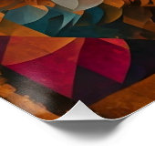 抽象芸術ジオメトリックドッグポートレート – デジタルアート ポスター (コーナー)