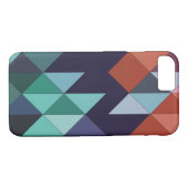 抽象芸術ジオメトリックネイビーブルーグリーンブラウンエレガント Case-Mate iPhoneケース (裏面(横))