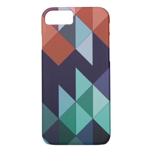 抽象芸術ジオメトリックネイビーブルーグリーンブラウンエレガント Case-Mate iPhoneケース (裏面)