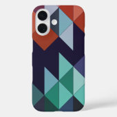 抽象芸術ジオメトリックネイビーブルーグリーンブラウンエレガント Case-Mate iPhoneケース (裏面)
