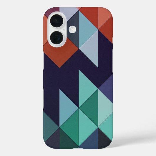 抽象芸術ジオメトリックネイビーブルーグリーンブラウンエレガント Case-Mate iPhoneケース (裏面)