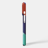 抽象芸術ジオメトリックネイビーブルーグリーンブラウンエレガント Case-Mate iPhoneケース (裏面 / 左)