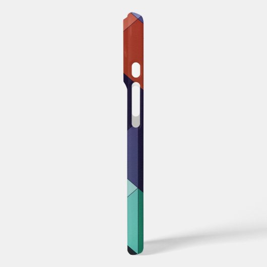 抽象芸術ジオメトリックネイビーブルーグリーンブラウンエレガント Case-Mate iPhoneケース (裏面 / 左)