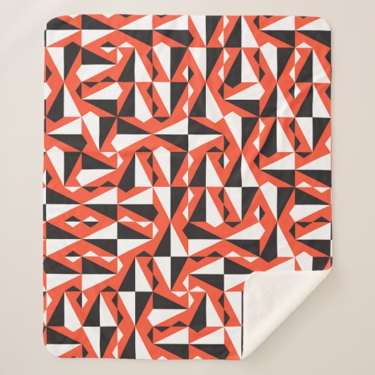 抽象芸術ジオメトリックブラシ：ヴィンテージパターン シェルパブランケット (正面)