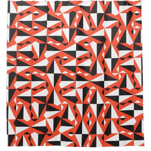 抽象芸術ジオメトリックブラシ:ヴィンテージパターン シャワーカーテン (正面)