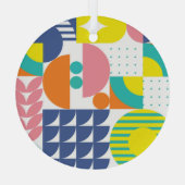 抽象芸術ジオメトリックモダン、ヴィンテージ形状。 ガラスオーナメント (裏面)