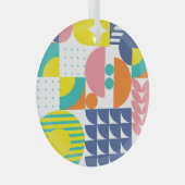 抽象芸術ジオメトリックモダン、ヴィンテージ形状。 ガラスオーナメント (正面右)