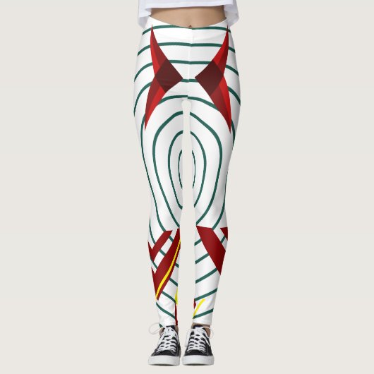 抽象芸術ジオメトリックレギンス-トレンディーActivewear レギンス (正面)