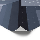 抽象芸術ジオメトリデザイン(グレー階調) ポスター (角)