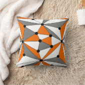 抽象芸術ジオメトリパターン – オレンジとグレー。 クッション (ブランケット)