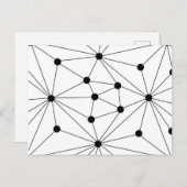 抽象芸術ジオメトリパターン-白黒 案内ポストカード (正面/裏面)