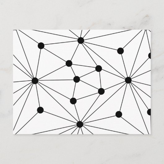 抽象芸術ジオメトリパターン-白黒 案内ポストカード (正面)