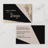 *~*抽象芸術ジオメトリピンク赤面金箔 名刺 (正面/裏面)