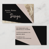 *~*抽象芸術ジオメトリブロック赤面金箔 名刺 (正面/裏面)