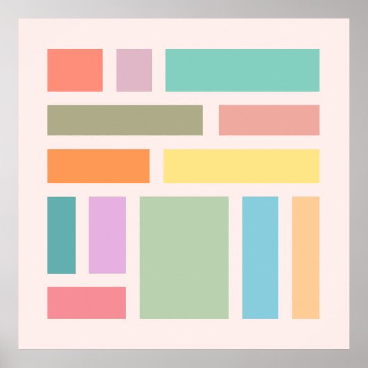 抽象芸術ジオメトリブロック ポスター (正面)