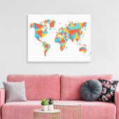 抽象芸術ジオメトリワールドマップ キャンバスプリント (インサイチュ (リビング))