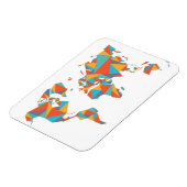 抽象芸術ジオメトリワールドマップ マグネット (左側)