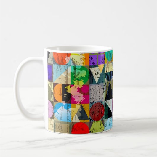 抽象芸術ジオメトリ背景の合成、st コーヒーマグカップ (左)