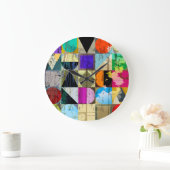 抽象芸術ジオメトリ：ストロークとスプラッシュ ラージ壁時計 (ホーム)