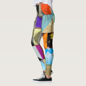 抽象芸術ジオメトリ：ストロークとスプラッシュ レギンス (左)