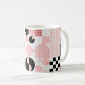 抽象芸術ジオメトリ:明るいヴィンテージシェイプ コーヒーマグカップ (正面右)