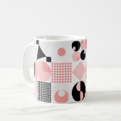 抽象芸術ジオメトリ:明るいヴィンテージシェイプ コーヒーマグカップ (正面左)