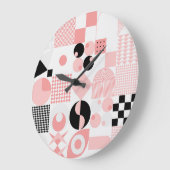 抽象芸術ジオメトリ：明るいヴィンテージシェイプ ラージ壁時計 (傾斜)