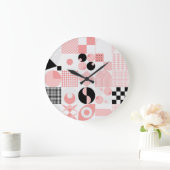 抽象芸術ジオメトリ：明るいヴィンテージシェイプ ラージ壁時計 (ホーム)