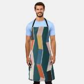 抽象芸術ジグザグシームレスパターン，手絵を描の方向 エプロン (着用した状態)
