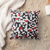 抽象芸術ジミニマルオメトリ白黒と赤の部分 クッション (ブランケット)