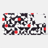 抽象芸術ジミニマルオメトリ白黒と赤の部分 Case-Mate iPhoneケース (裏面 (横))