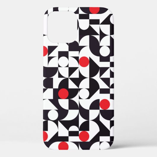 抽象芸術ジミニマルオメトリ白黒と赤の部分 Case-Mate iPhoneケース (裏面)