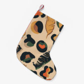 抽象芸術ジャングルの継ぎ目のない模様、野生動物の背景 スモールクリスマスストッキング (正面 (吊り時))