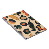 抽象芸術ジャングルの継ぎ目のない模様、野生動物の背景 ノートブック (右側)