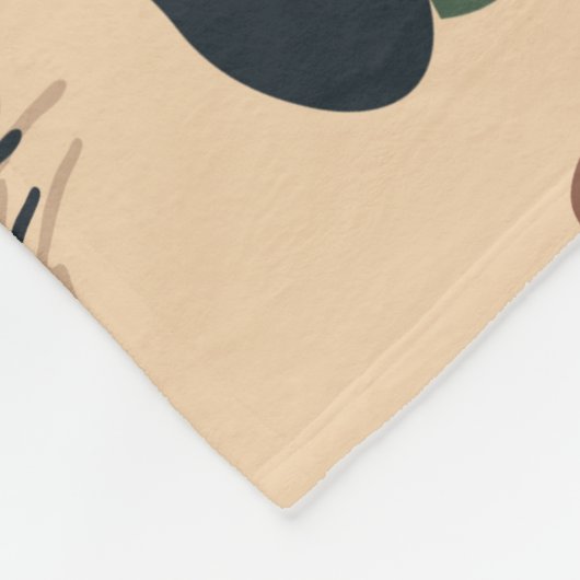 抽象芸術ジャングルの継ぎ目のない模様、野生動物の背景 フリースブランケット (角)