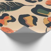 抽象芸術ジャングルの継ぎ目のない模様、野生動物の背景 ラッピングペーパー (角)