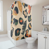 抽象芸術ジャングルシームレスパターン、野生動物のバックアップ シャワーカーテン (インサイチュ)