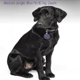 抽象芸術ジャングルブルー ペット ネームタグ