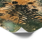 抽象芸術ジャングル猫の風景 ポスター (コーナー)