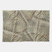 抽象芸術ジュートを少し黄金の金属音投げ キッチンタオル (横)