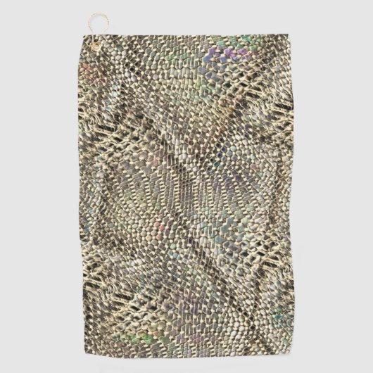 抽象芸術ジュートを少し黄金の金属音投げ ゴルフタオル (正面)