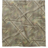 抽象芸術ジュートを少し黄金の金属音投げ シャワーカーテン (正面)