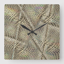 抽象芸術ジュートを少し黄金の金属音投げ スクエア壁時計